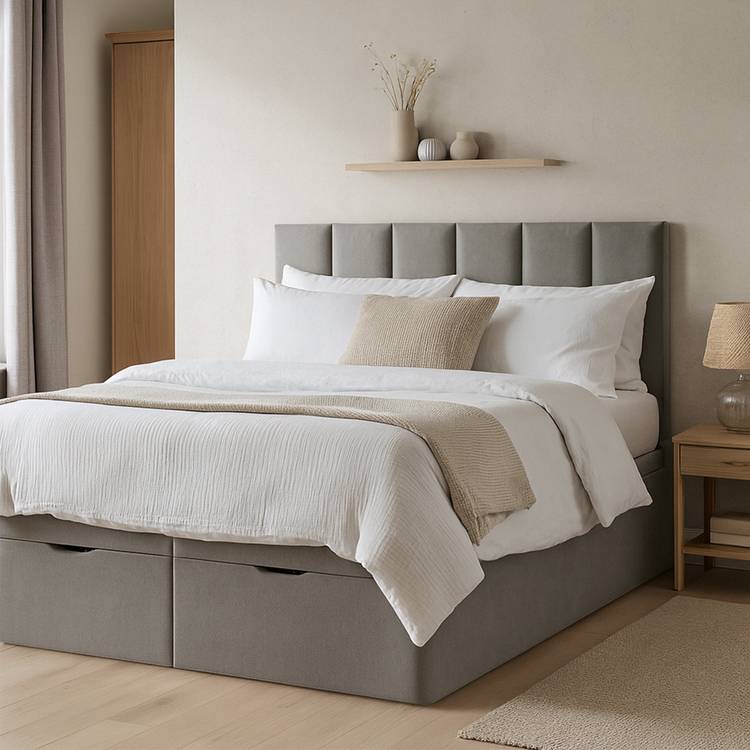 Millbrook Piper Double Fabric End Lift Ottoman BedGrey