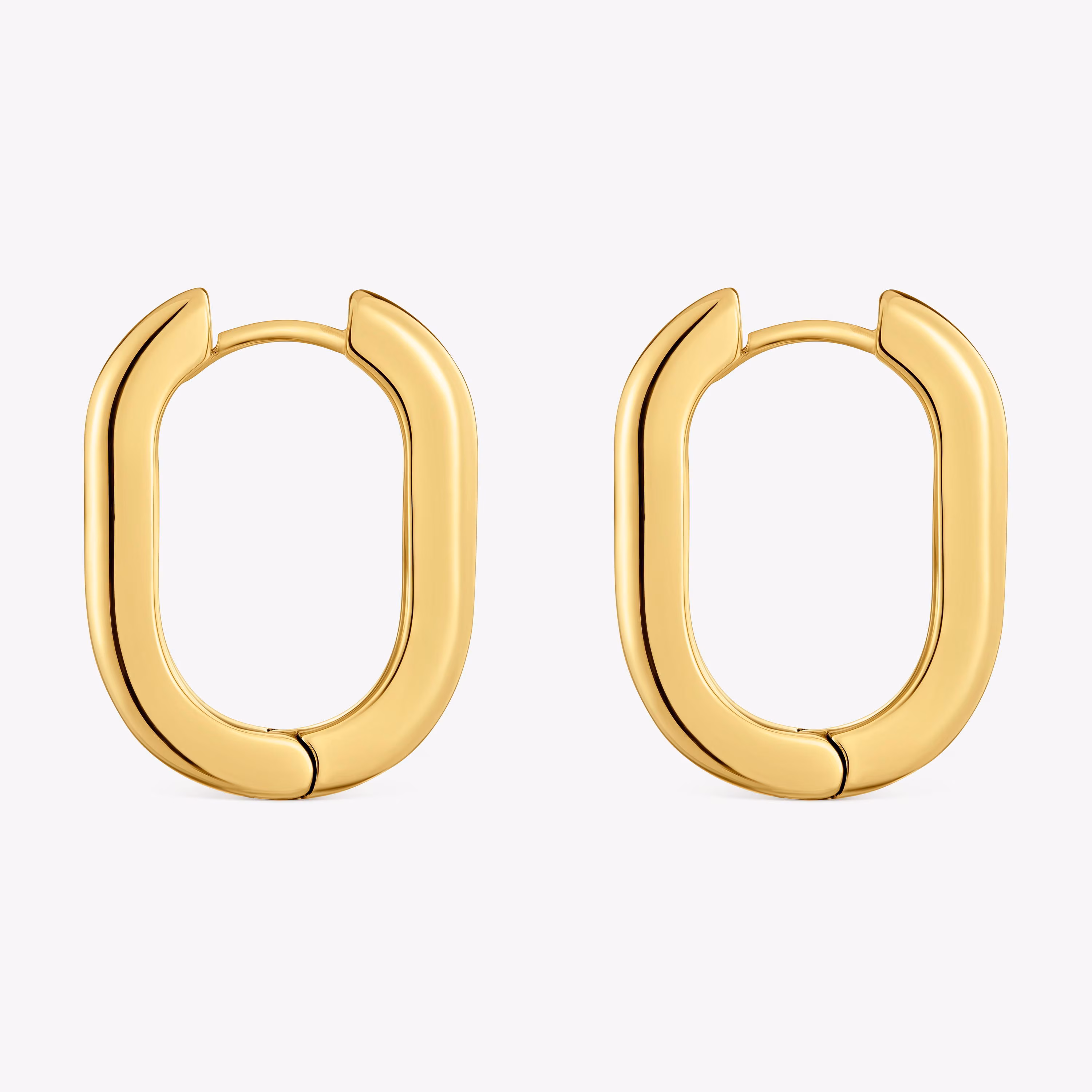 Pendientes aro largos con baño de oro 18 kt sobre plata 22 mm Basicos