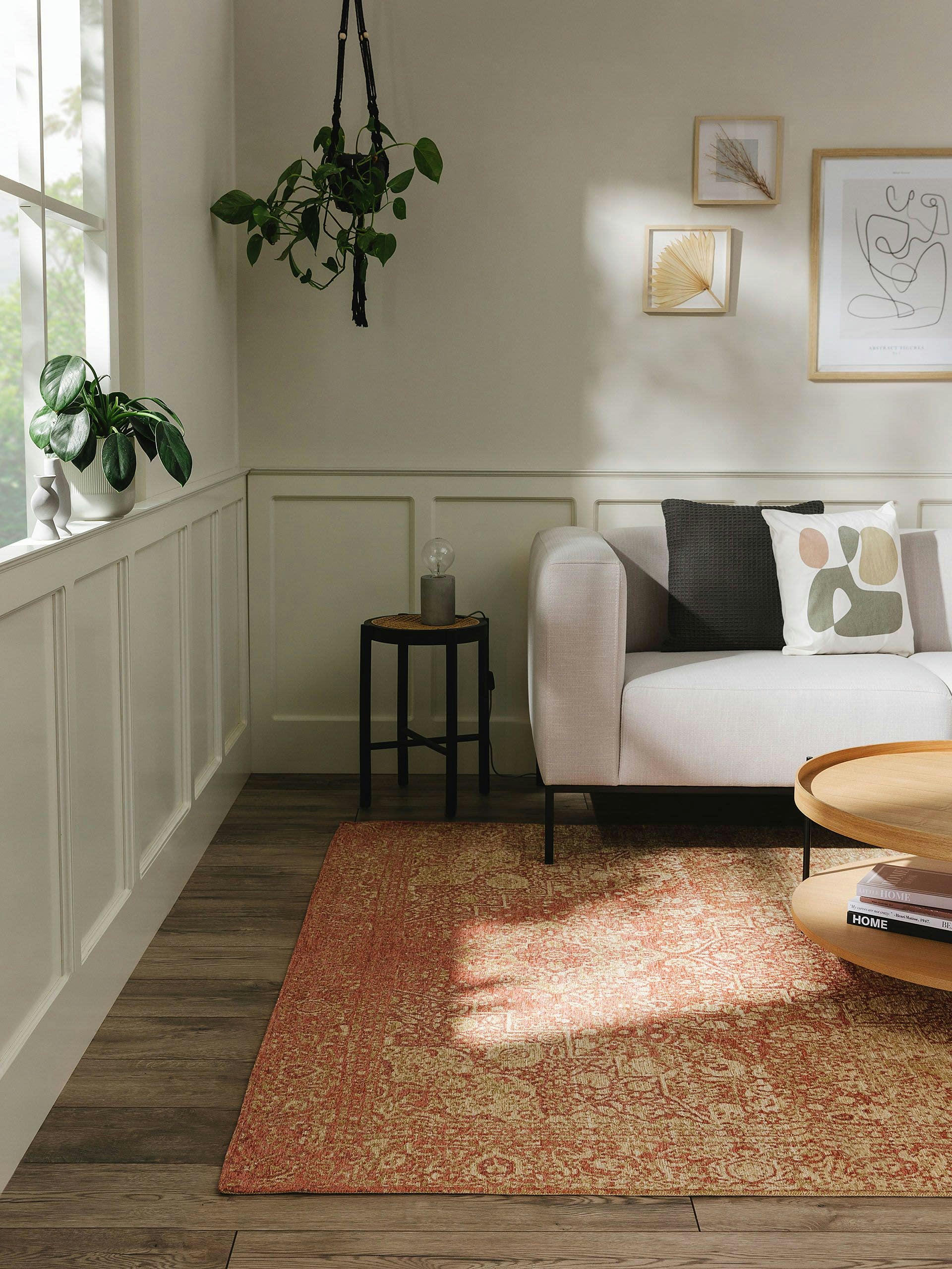 FRENCIE - Tapis tissé à plat rose 120x180