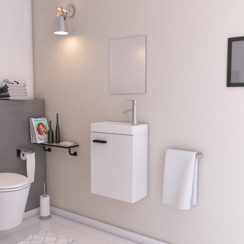 Meuble lave-mains Sweet blanc 41 x 50 x 22 cm AURLANE