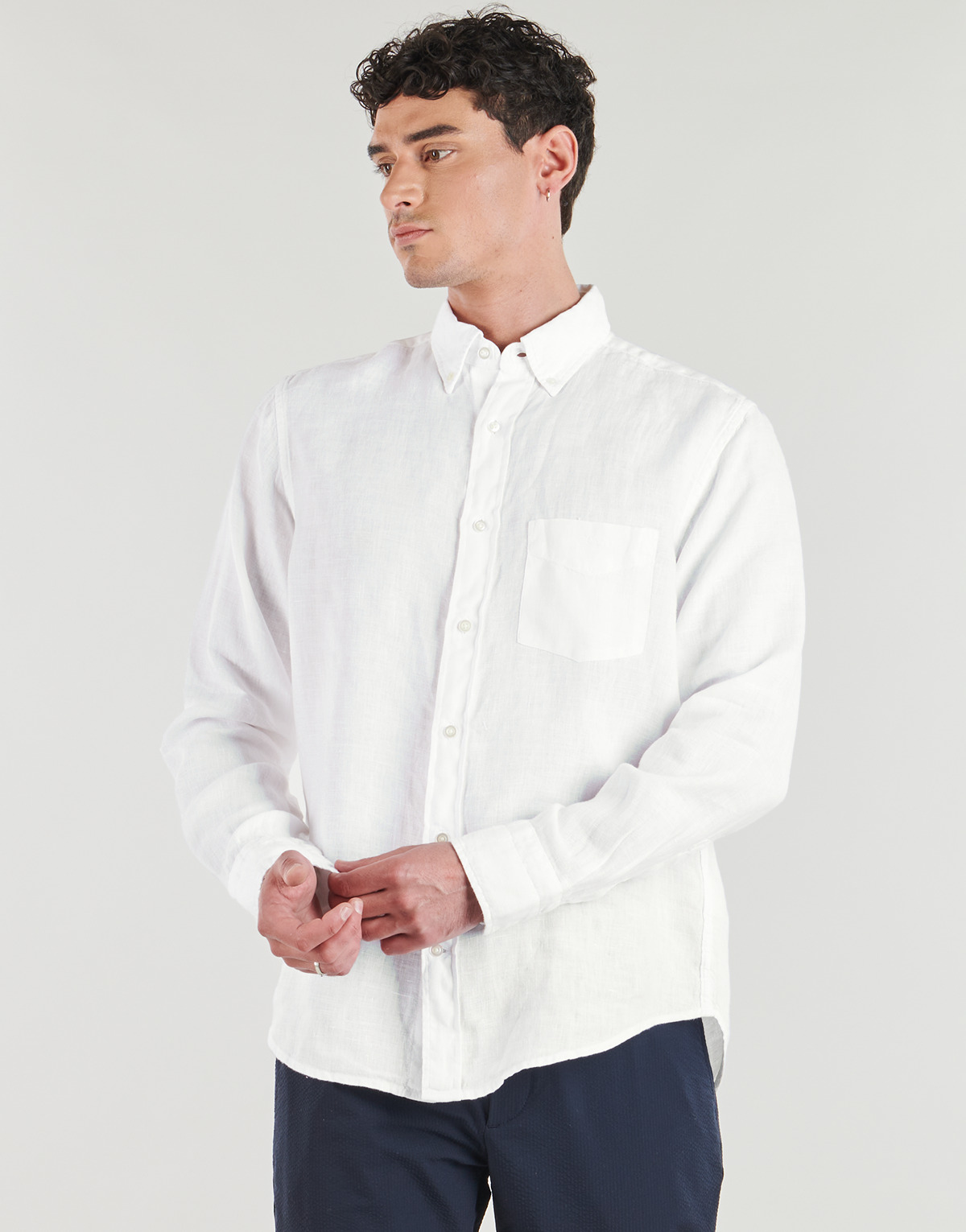 Gant - REG GMNT DYED LINEN SHIRT - White