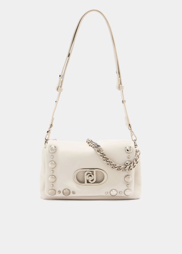 Borsa LaPuffy media con perle