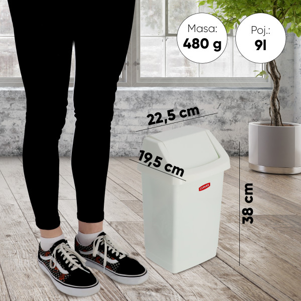 Curver Kosz Na Śmieci Uchylny 9 L Biały