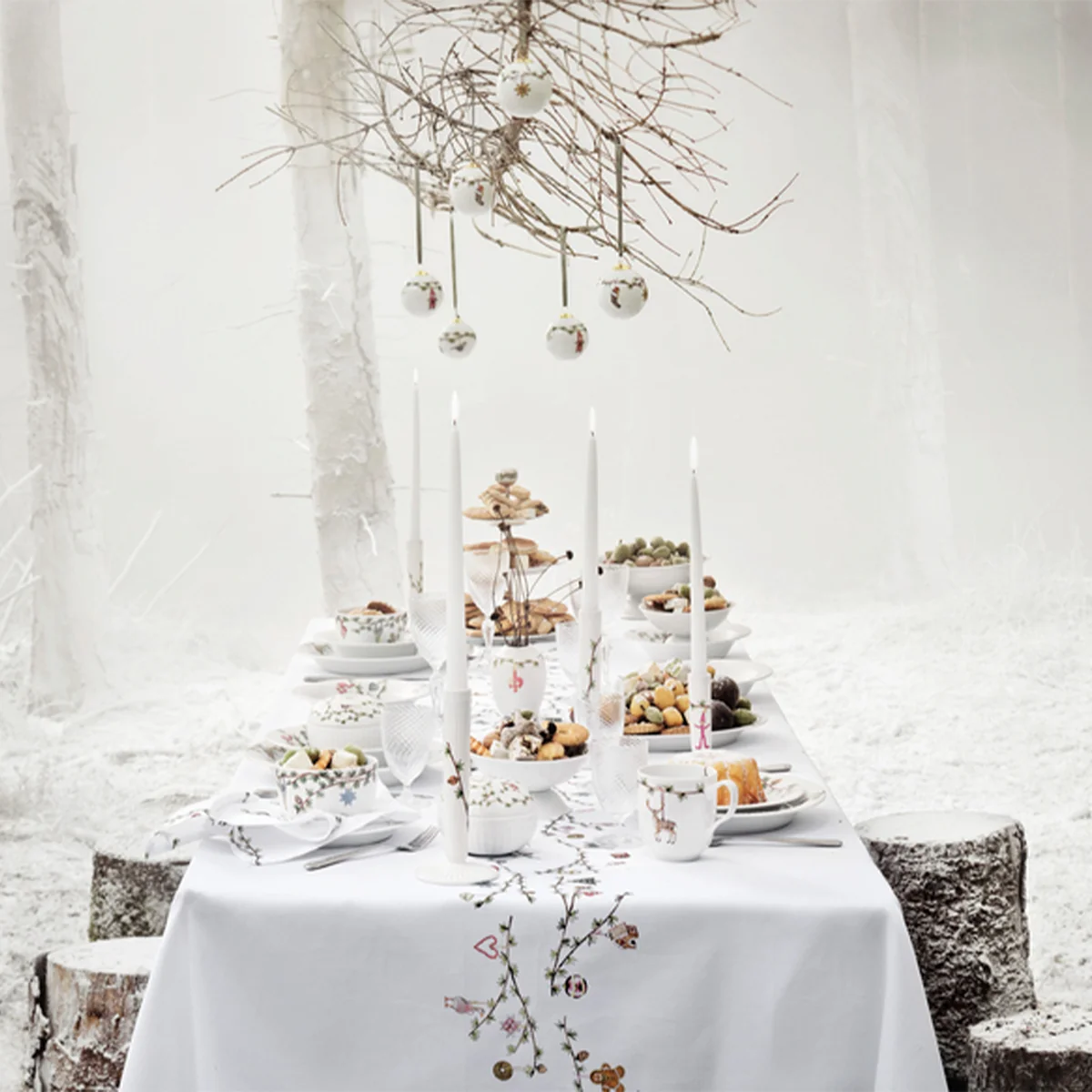 Kähler Design - Hammershøi Weihnachten Tischdecke 150 x 320 cm, weiß