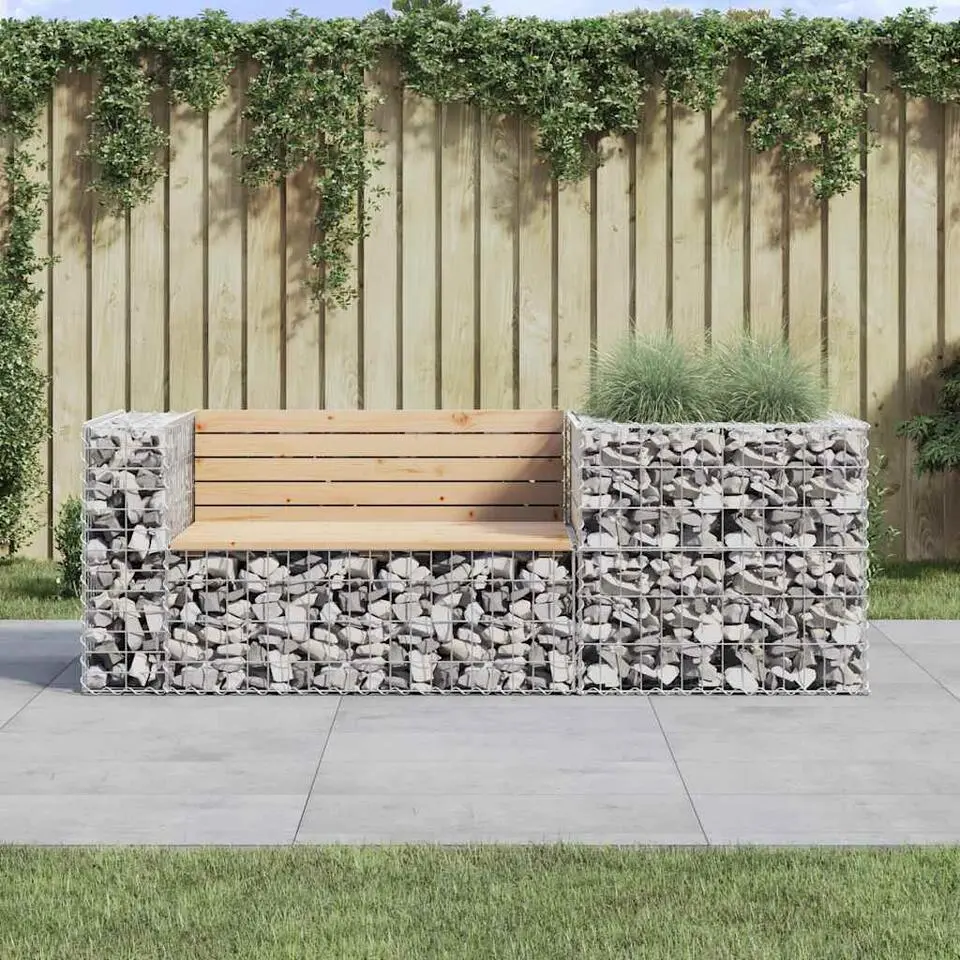 vidaXL - Tuinbank schanskorfontwerp - Massief grenenhout - 192x71x65,5 cm