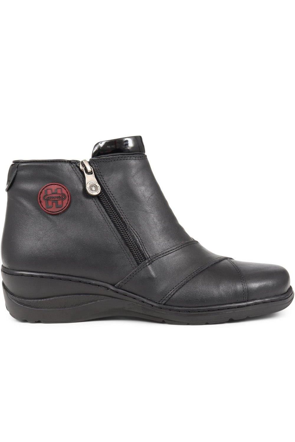 Pavers Leather Zip-Up Ankle Boots