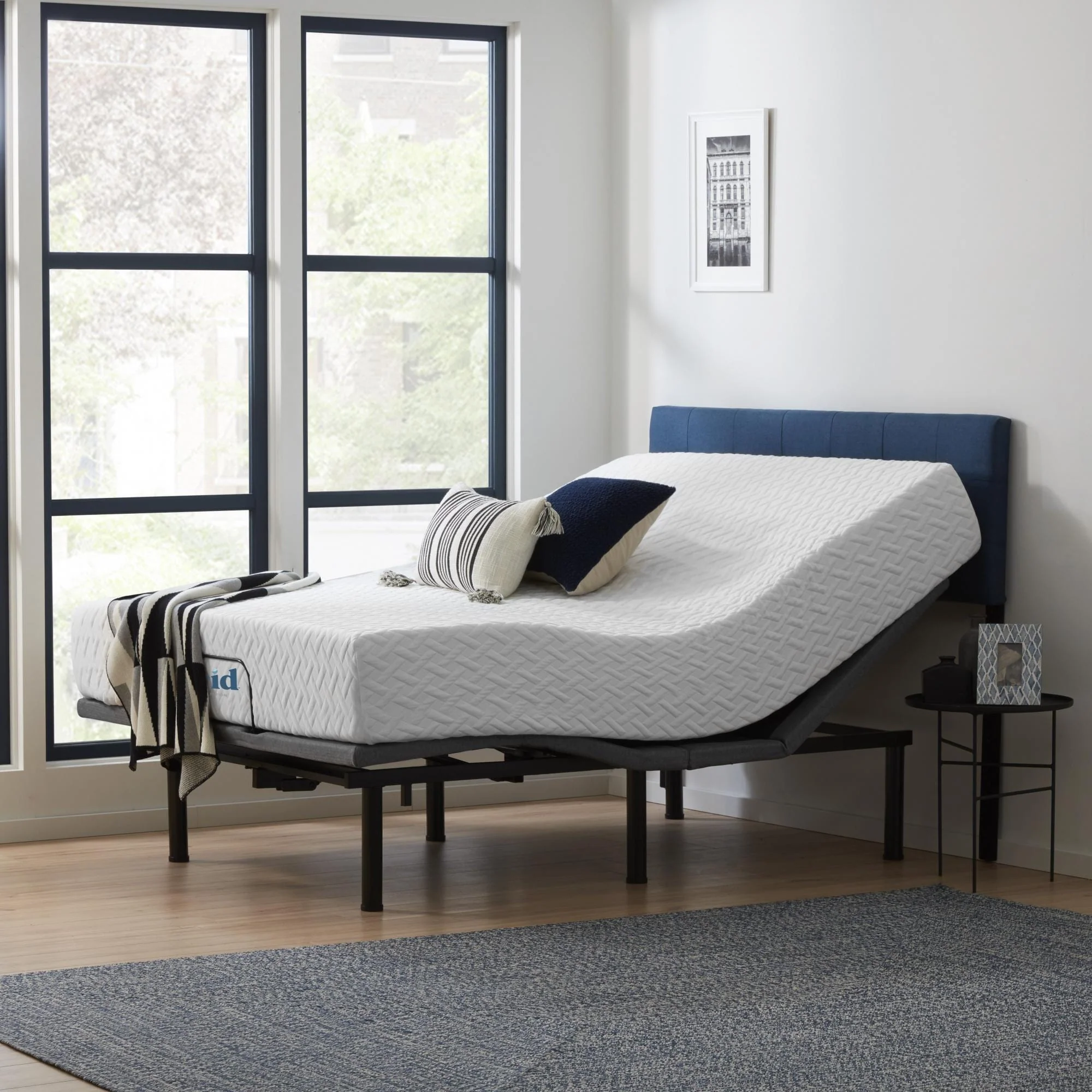 Lucid Comfort Collection 10-inch Gel Memory Foam Mattress and Deluxe Adjustable Bed Set