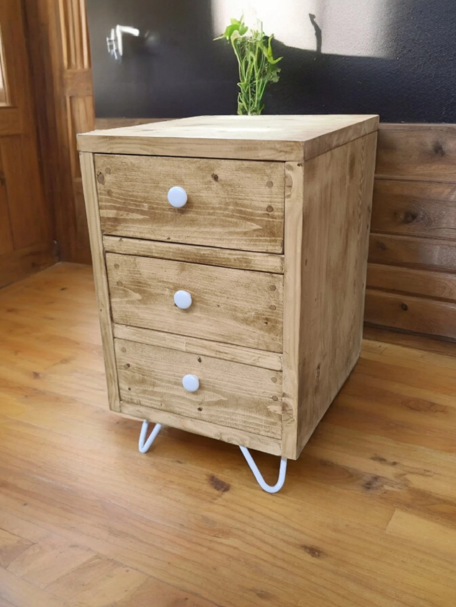 Rustic Reclaimed Wood Chest of Drawers: Farmhouse Filing Cabinet