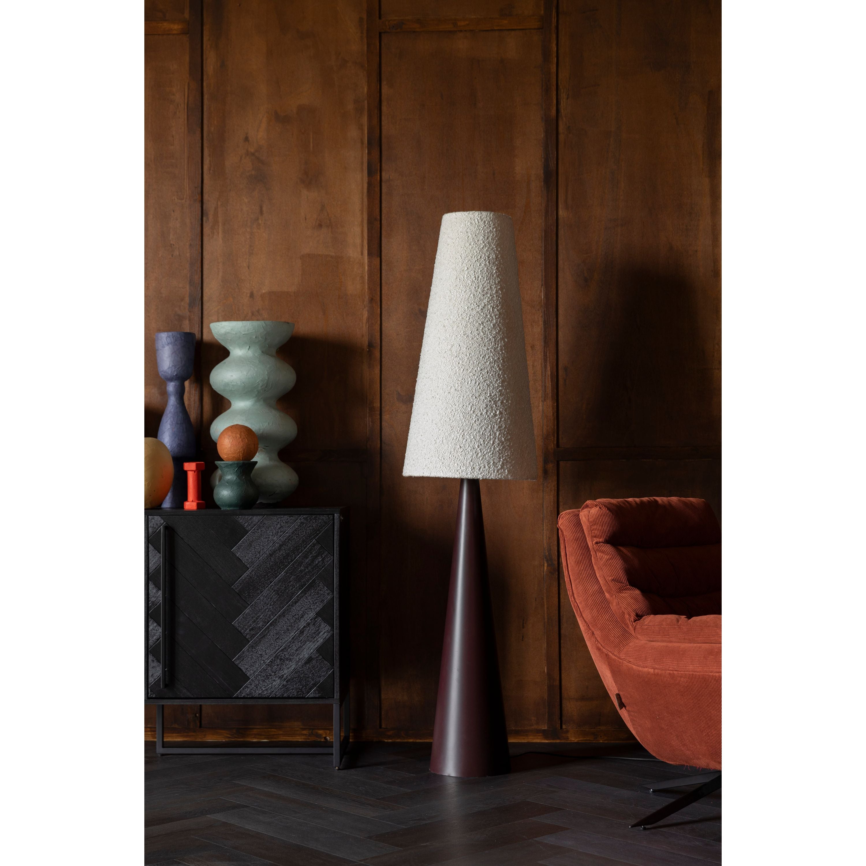 Dutchbone Miki Vloerlamp  Staande lamp Bouclé Hout - Beige
