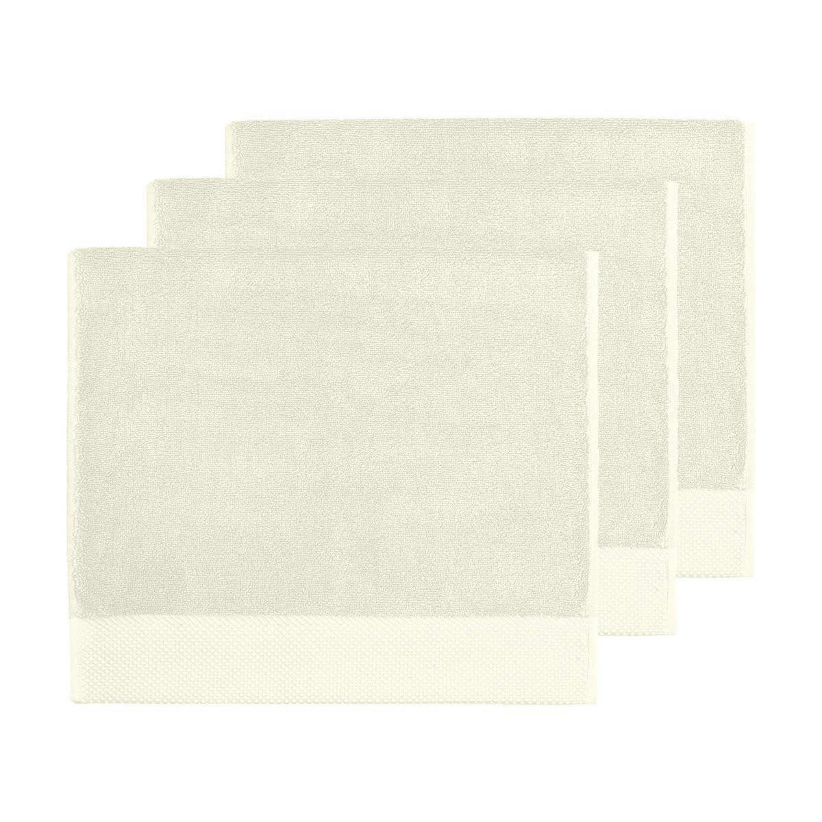 SENSOFT - 3 grandes serviettes d'invité zéro twist 560g ecru 40x60 cm
