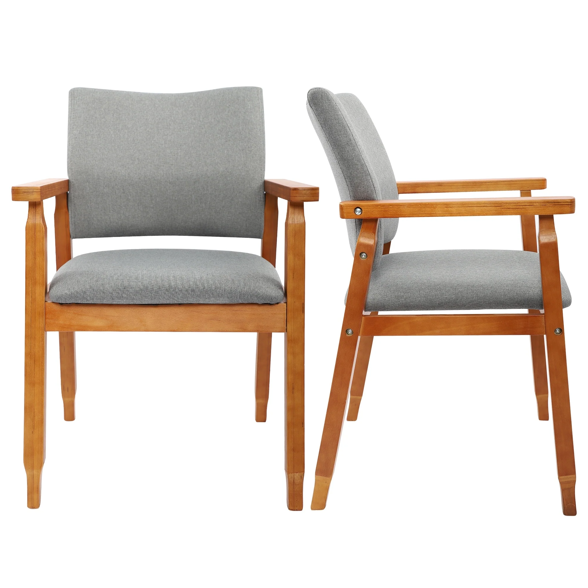 Walnut Upholstered Dining Chairs Solid Wood Arm Chair