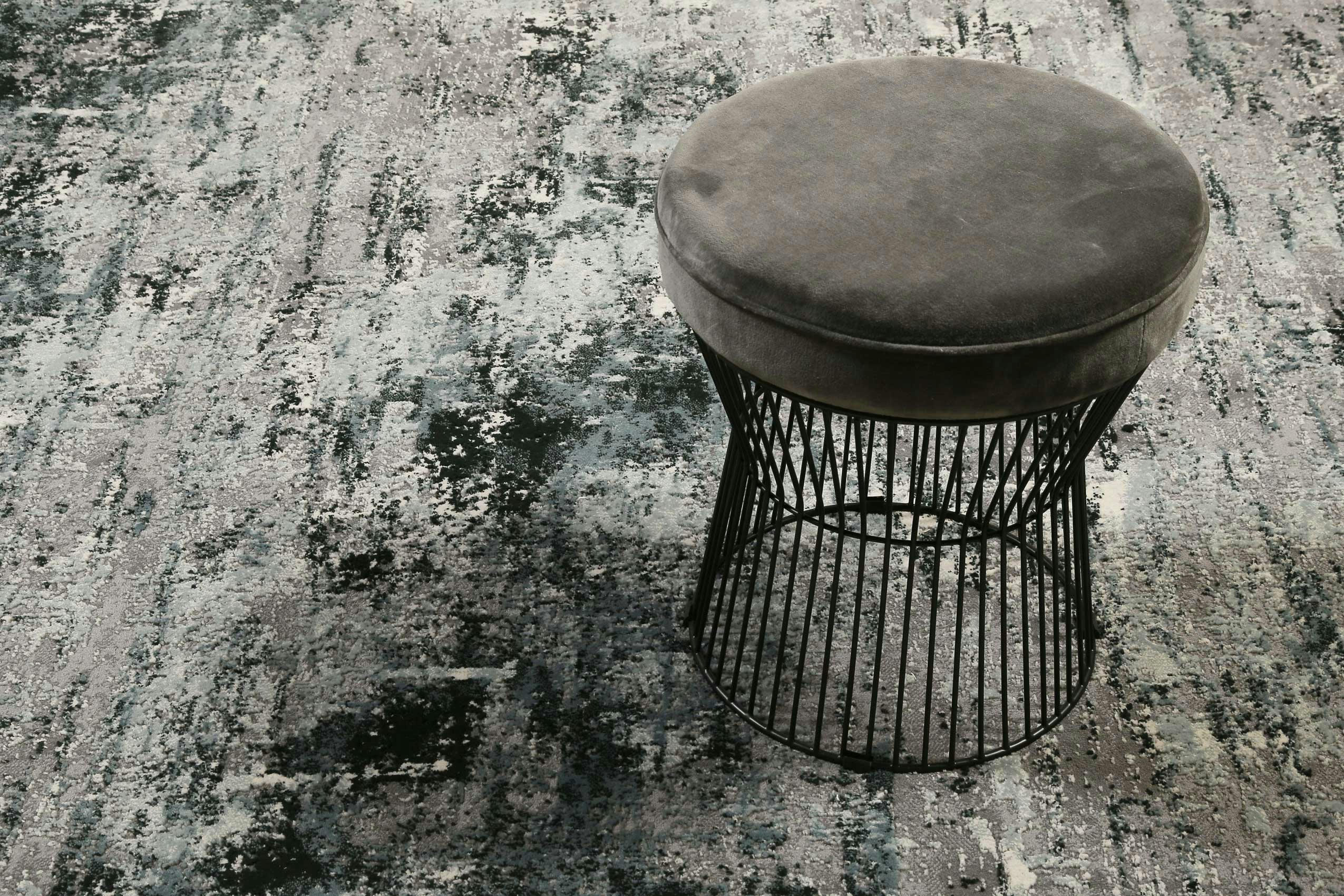 VINTAGE FEELS - Tapis tons de gris et bleu esprit vintage 120x170