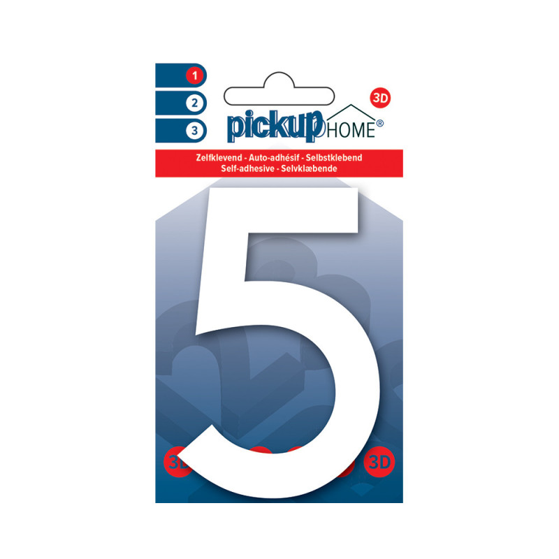 Chiffre 5 adhésif Rio blanc 10 cm PICKUP