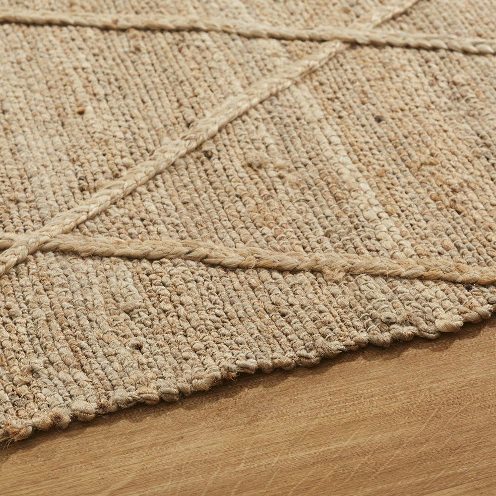 GARRET - Tapis en jute tissé avec tresses 160x230