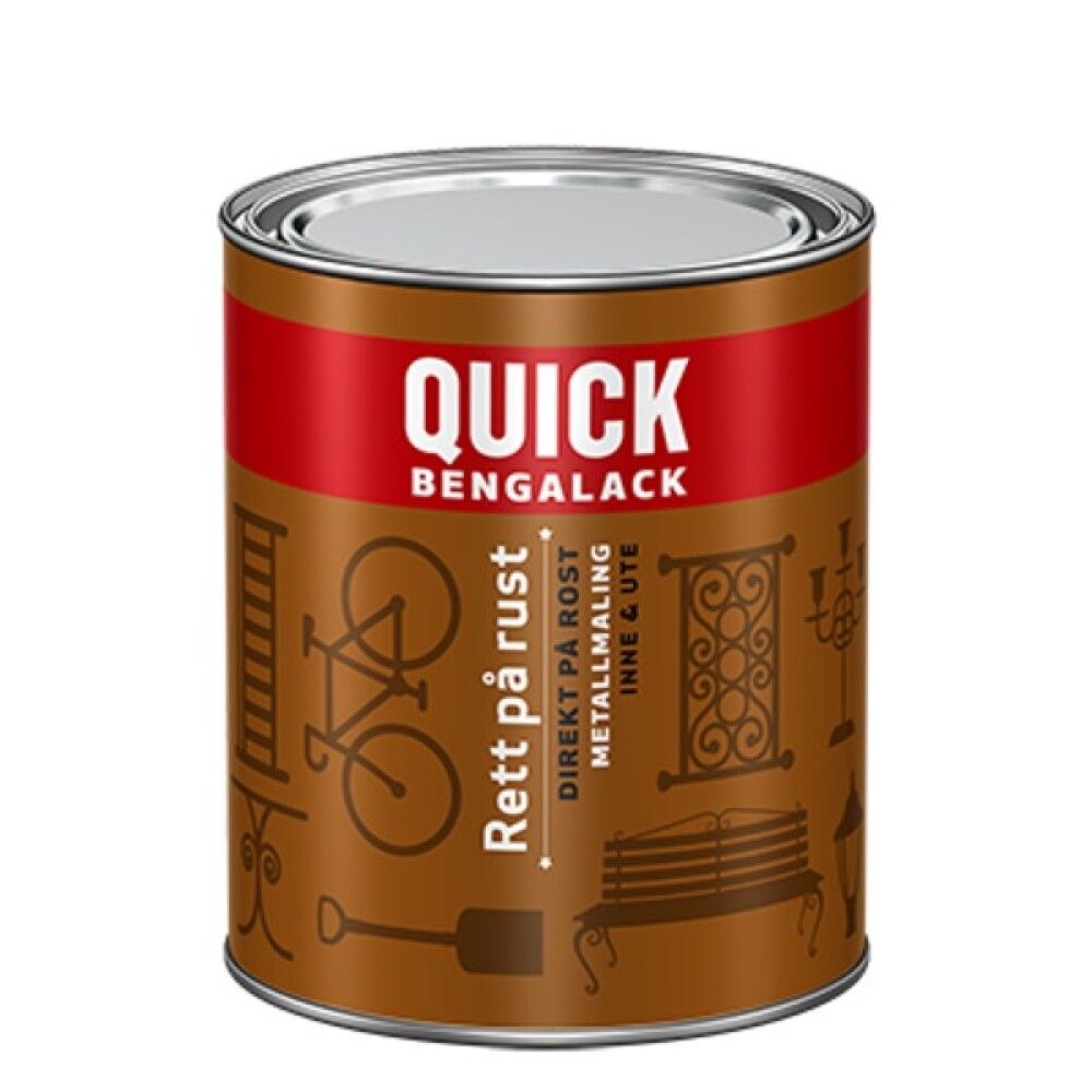 METALLMALING QUICK BENGALACK HVIT 0.75L