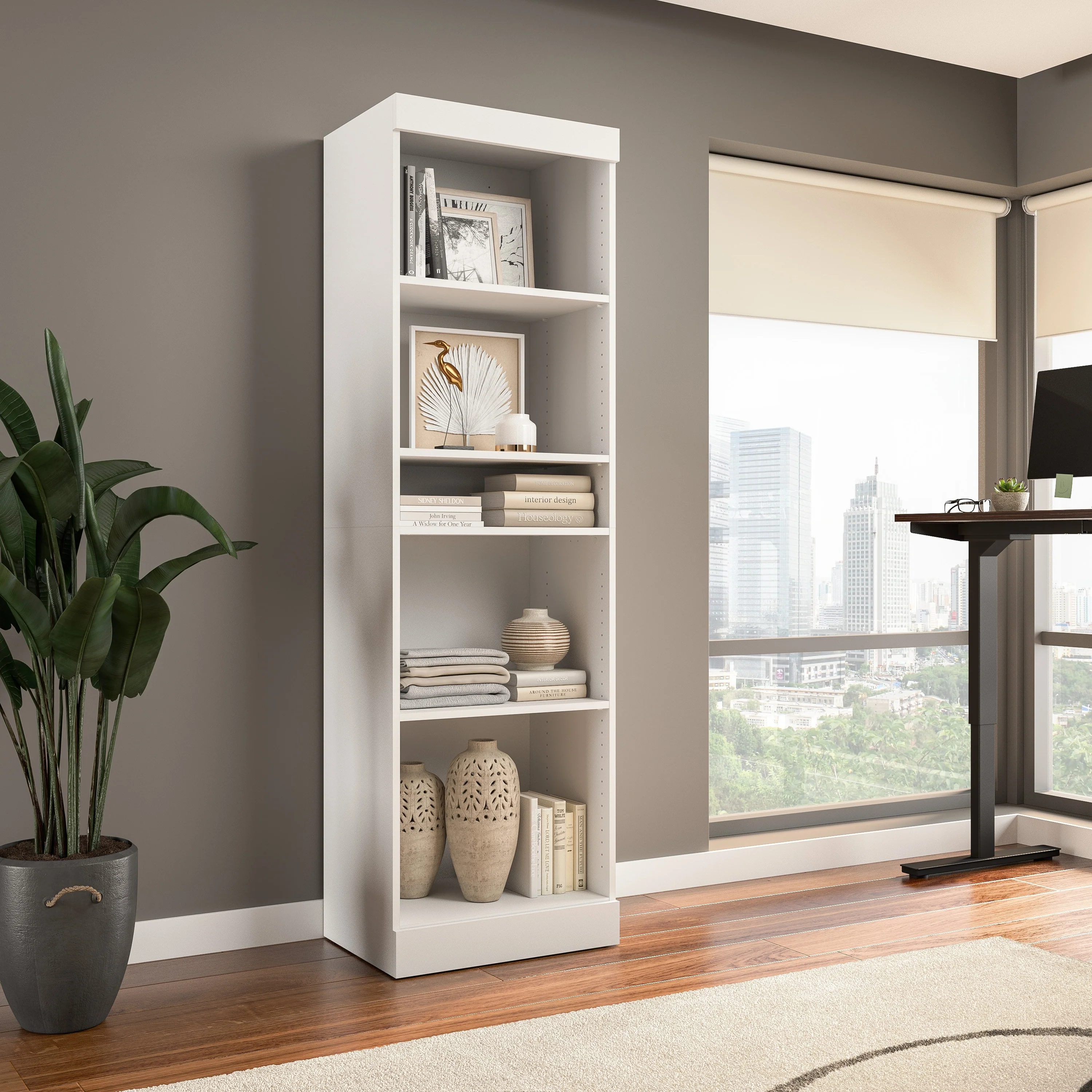 Pur 25W Closet Organizer, Tall Narrow Shelving Unit by Bestar