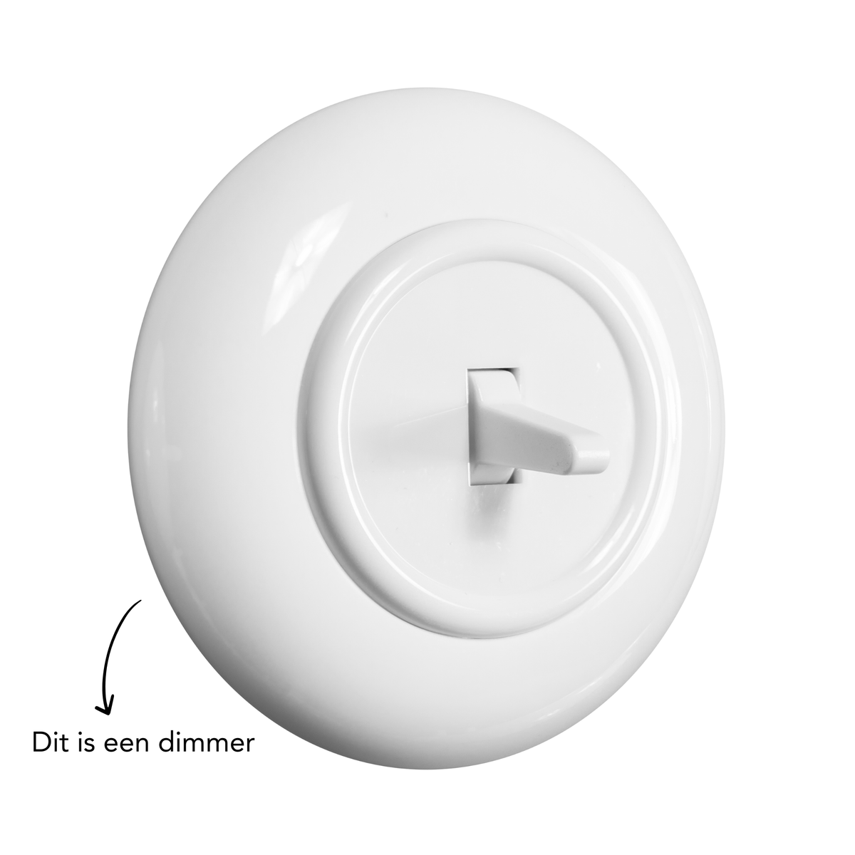 De Oude Schakelaar dimmer - wit - rond