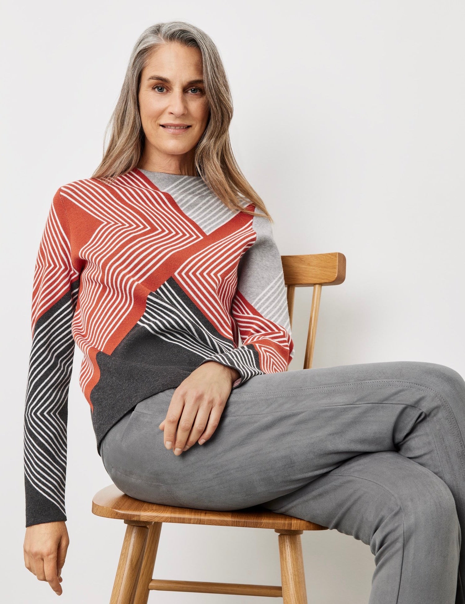 Pullover with a Graphic Pattern