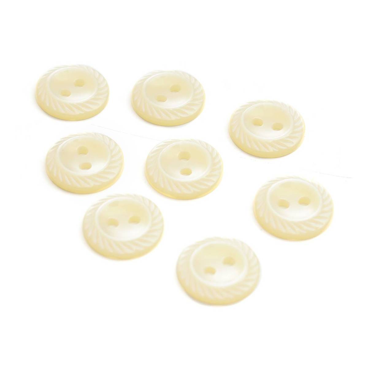 Hemline Cream Spiral Edge Buttons 16.25mm 8 Pack