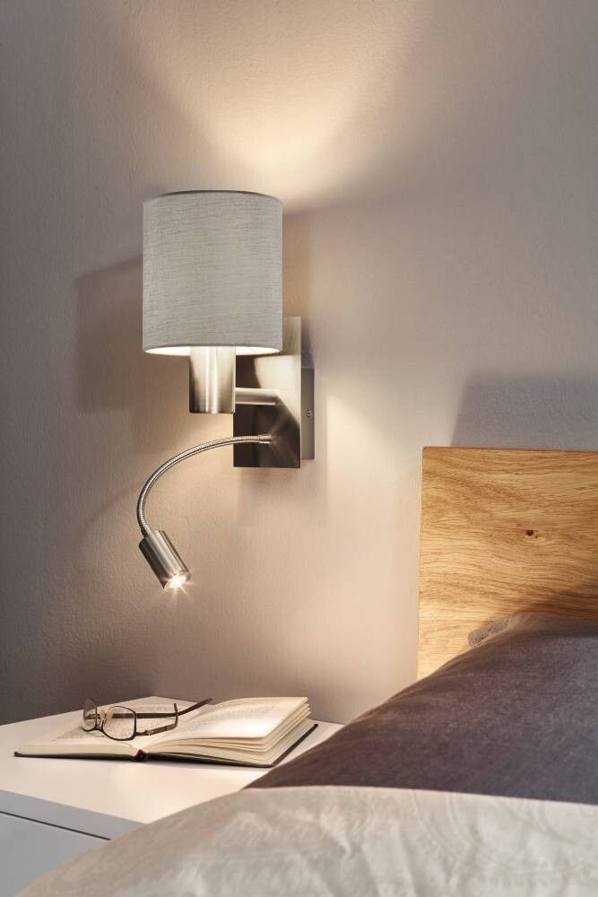 VEGGLAMPE EGLO PASTERI  E27 3,5W MATT KROM/TAUPE