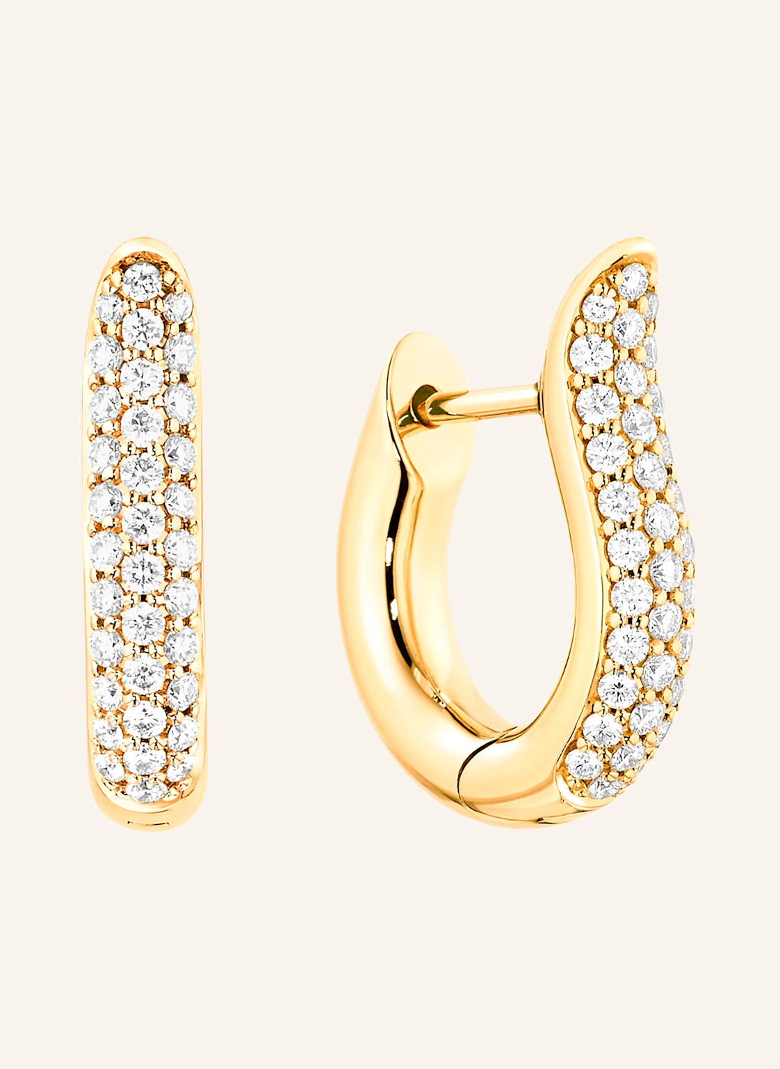 TAMARA COMOLLI Ohrstecker SIGNATURE OHRSTECKER HOOP SMALL DIAMOND PAVÉ 18K Gelbgold