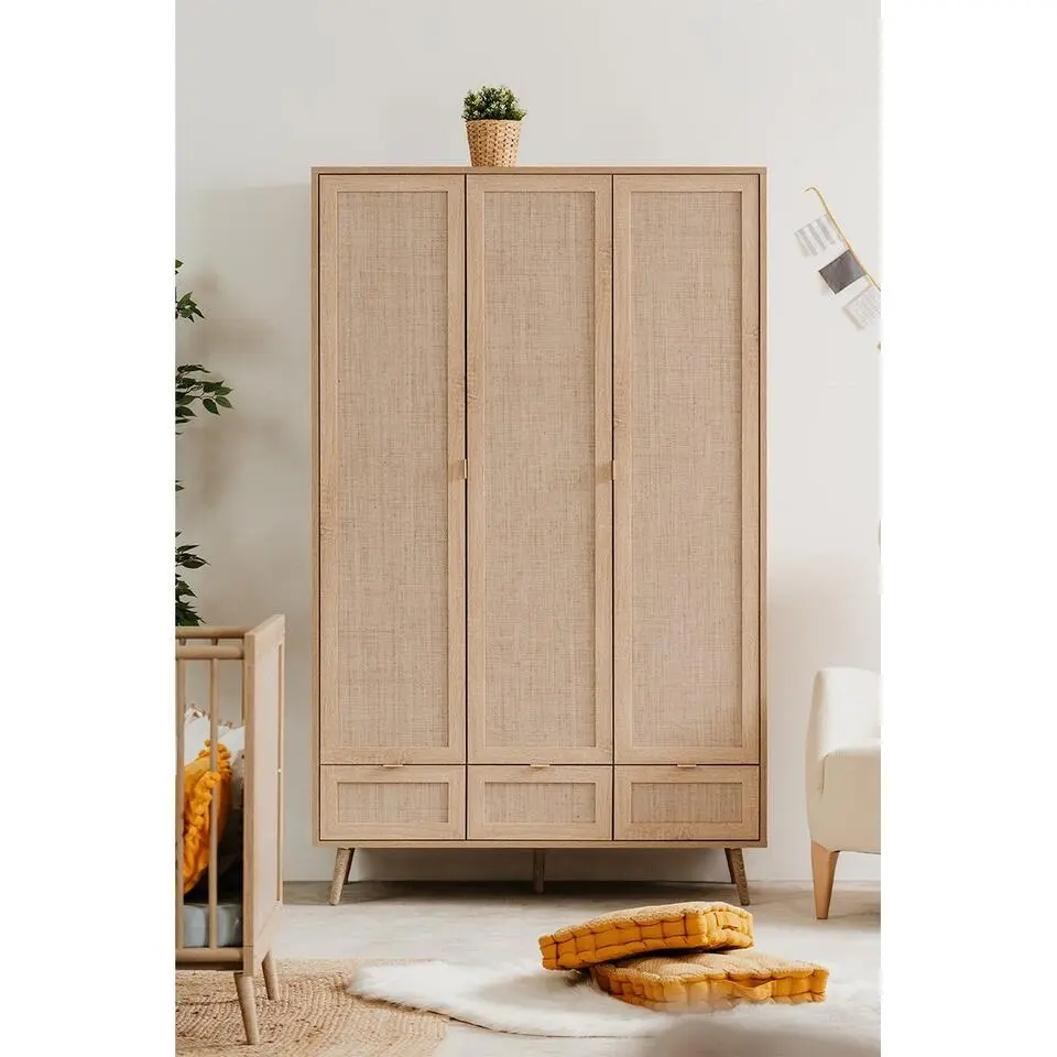 CALICOSY - Kast 3 Deuren BALI - Rotanprint - 55x120x195 cm