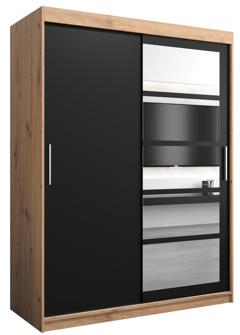 Szafa przesuwna garderoba ROMA 01 150 artisan   czarny