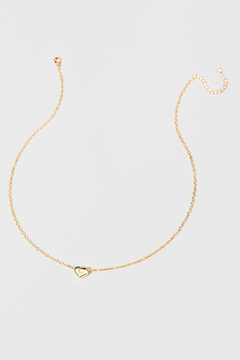 Initial Heart Pendant Necklace
