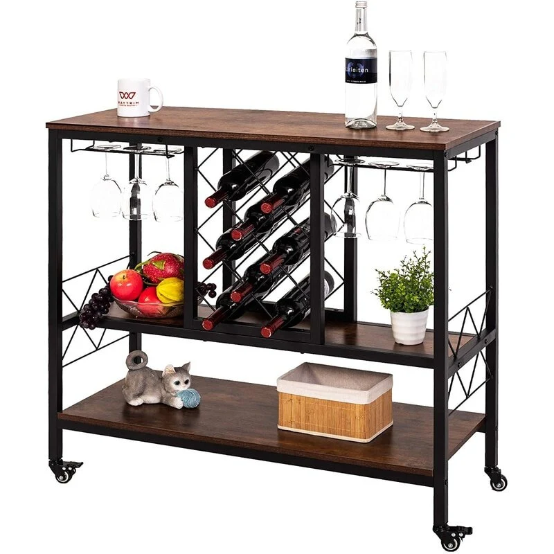Bar Cart with Wine Rack
