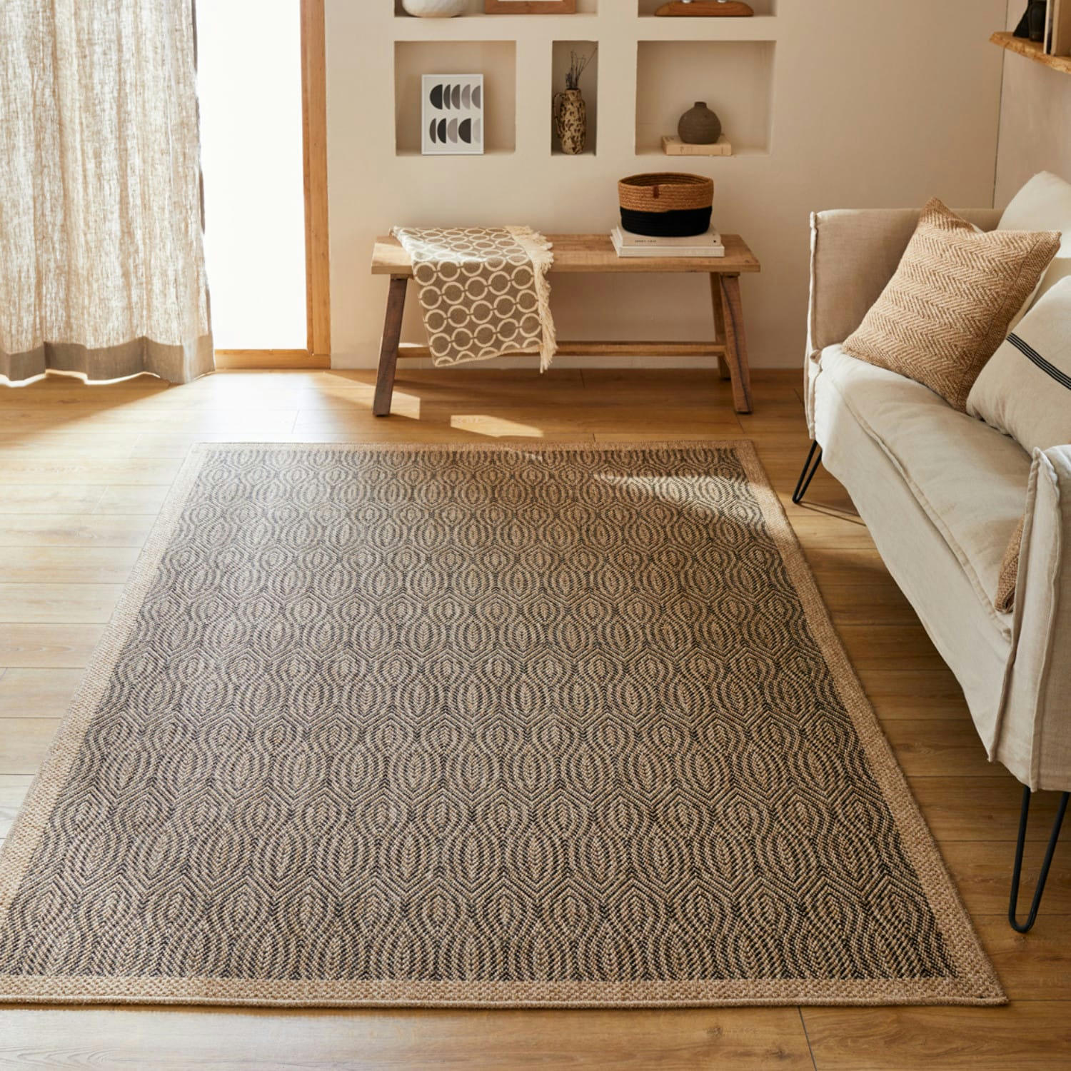 ROZEN - Tapis intérieur et extérieur naturel 60x180cm