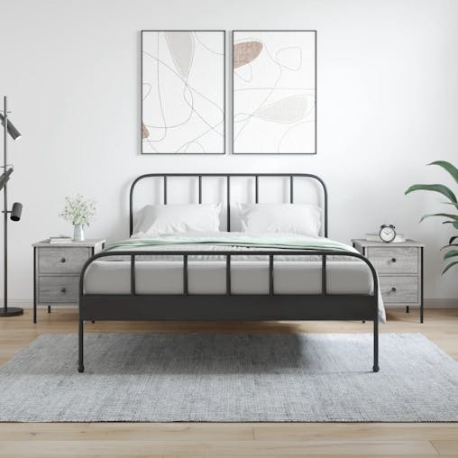 NNEVL Bedside Cabinets 2 pcs Grey Sonoma 40x42x50 cm Engineered Wood