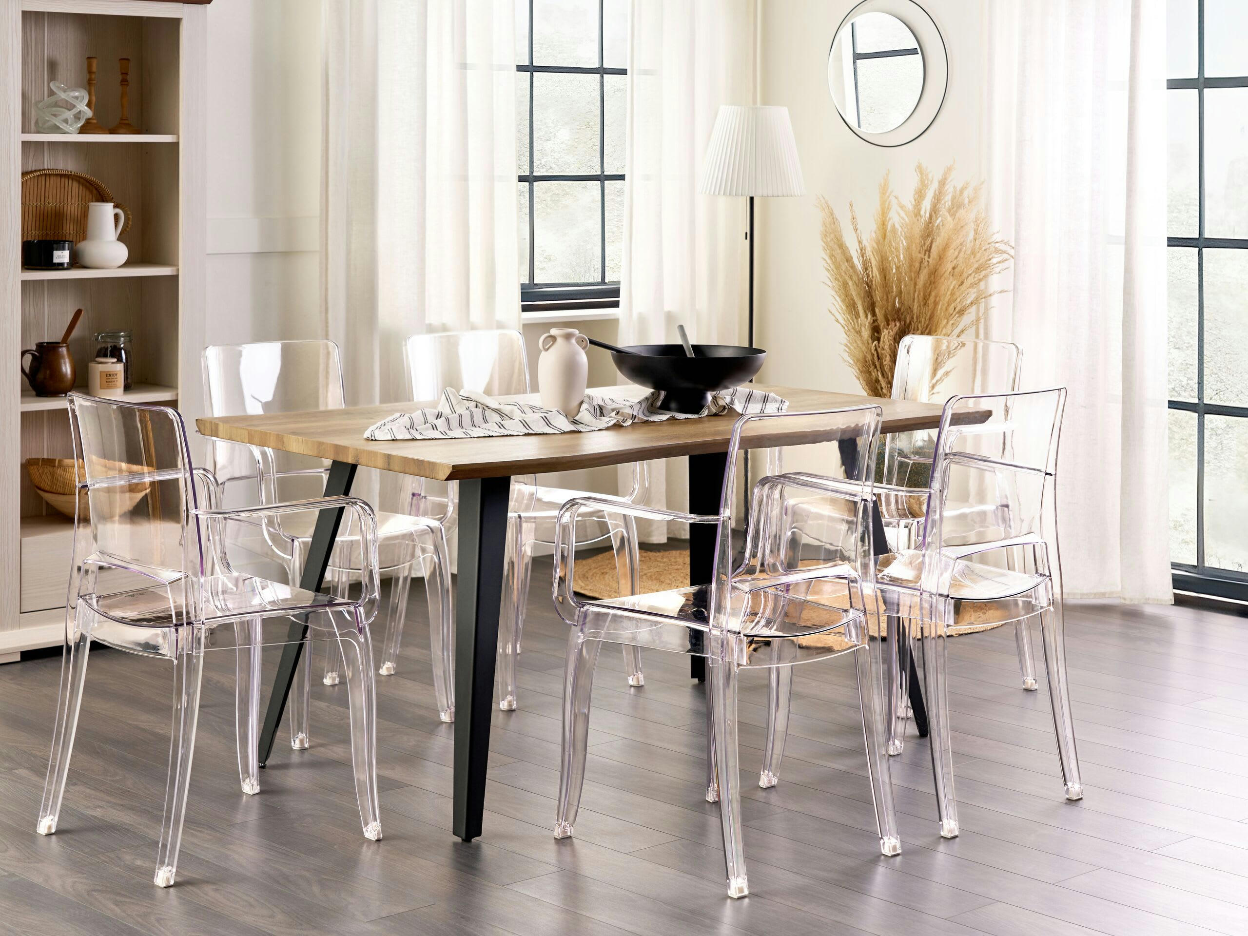 KENWOOD - Lot de 2 chaises de salle à manger transparentes