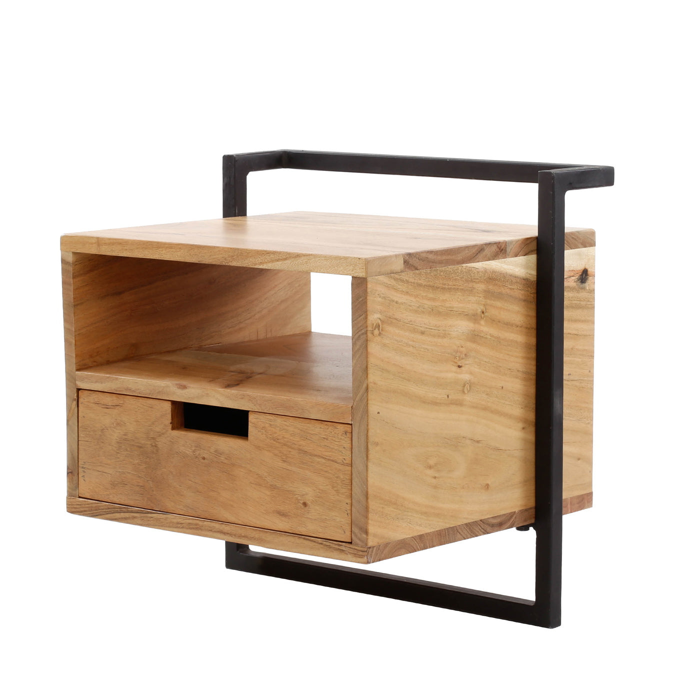 Giga Meubel Nachtkastje Air Solid - Naturel Acaciahout - 44x35x45cm