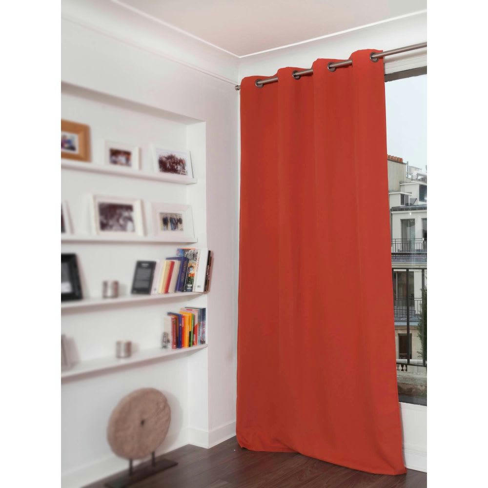 - Rideau phonique thermique occultant orange 140x260