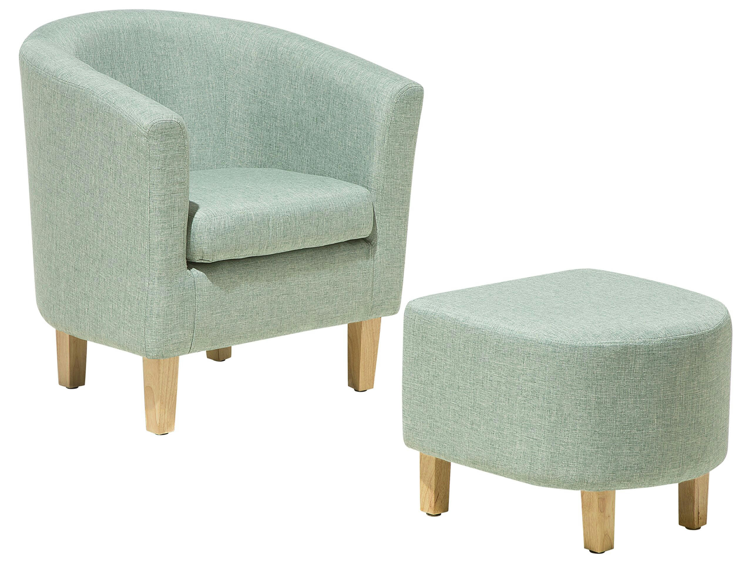 HOLDEN - Fauteuil club en tissu vert clair