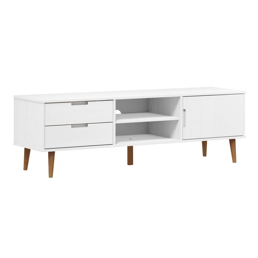 Szafka Pod Telewizor Szafka RTV Komoda Pod Telewizor Biała 158x40x49 cm