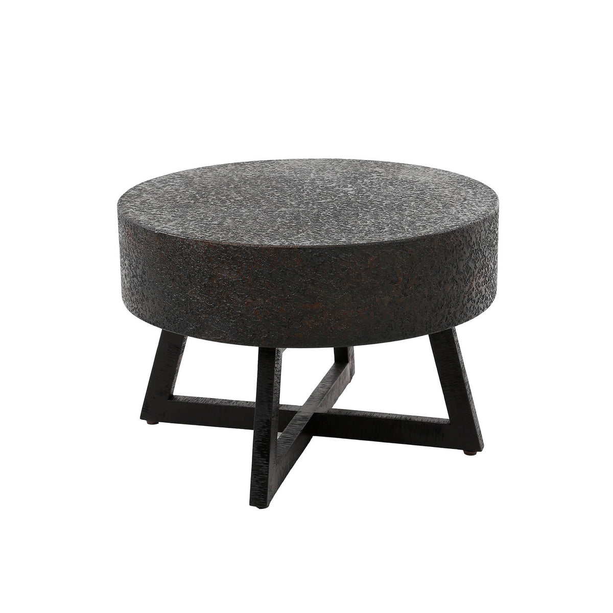 Giga Meubel Salontafel Bulky Ferro Low - Zwart/Brons Metaal - Ø60x40cm