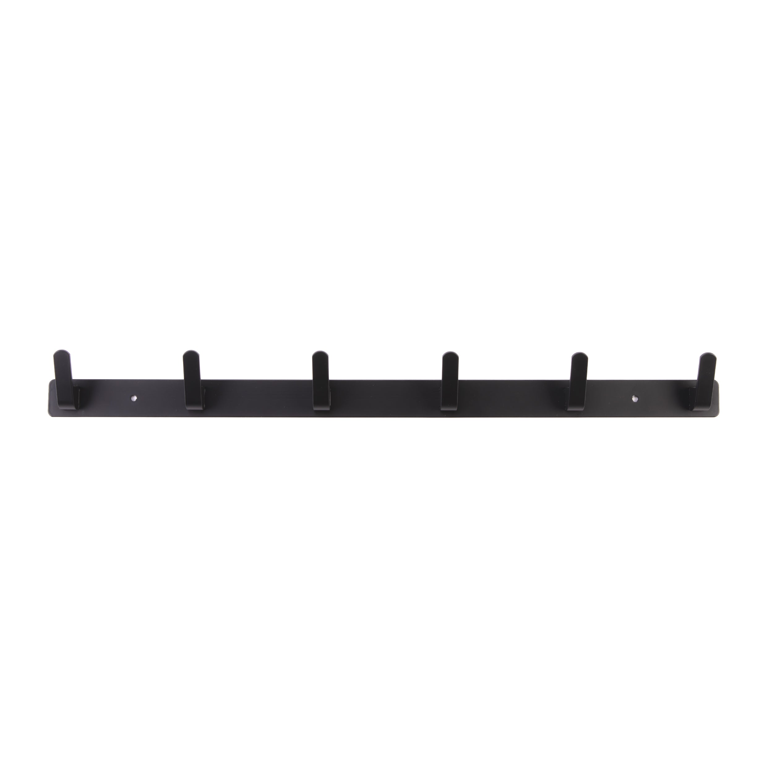 QUVIO Wandkapstok met 6 haken - Aluminium - Zwart