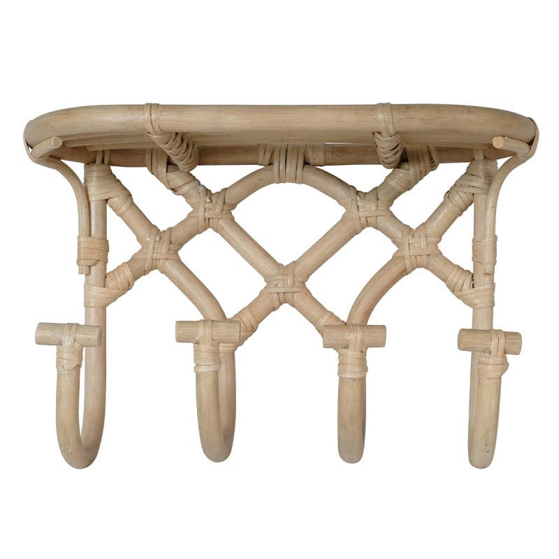 - Patère en rotin 4 crochets