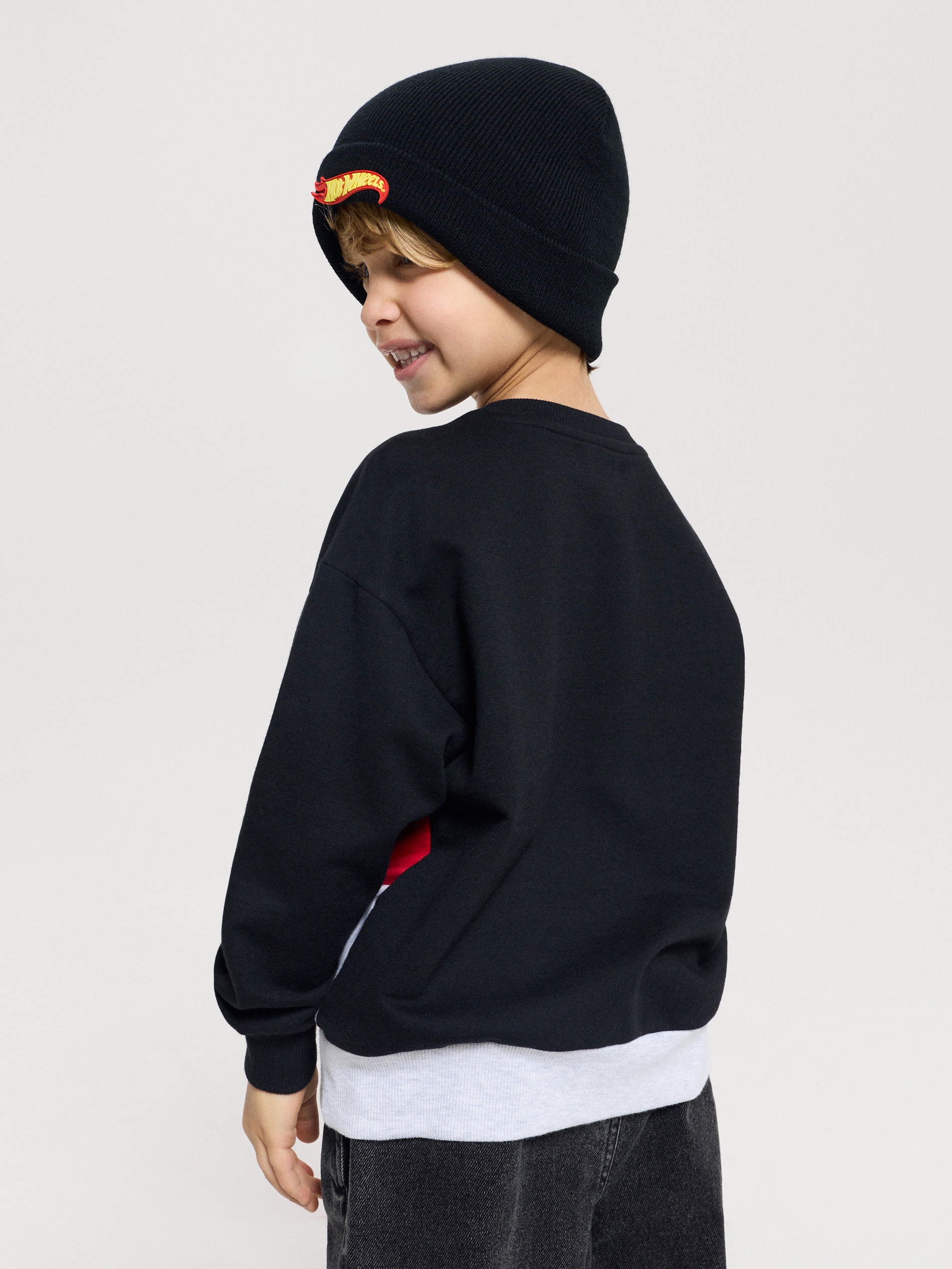 Bluza crewneck z nadrukiem Hot Wheels