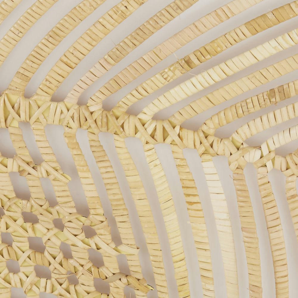 LEYA - Déco murale feuilles de palmiers en rotin tressé 92x120