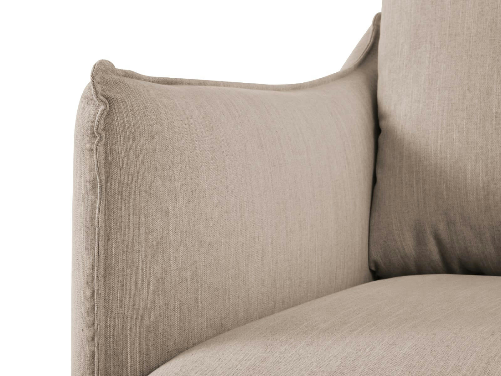 PARIS - Canapé 4 places en Tissu Structurel Beige Foncé