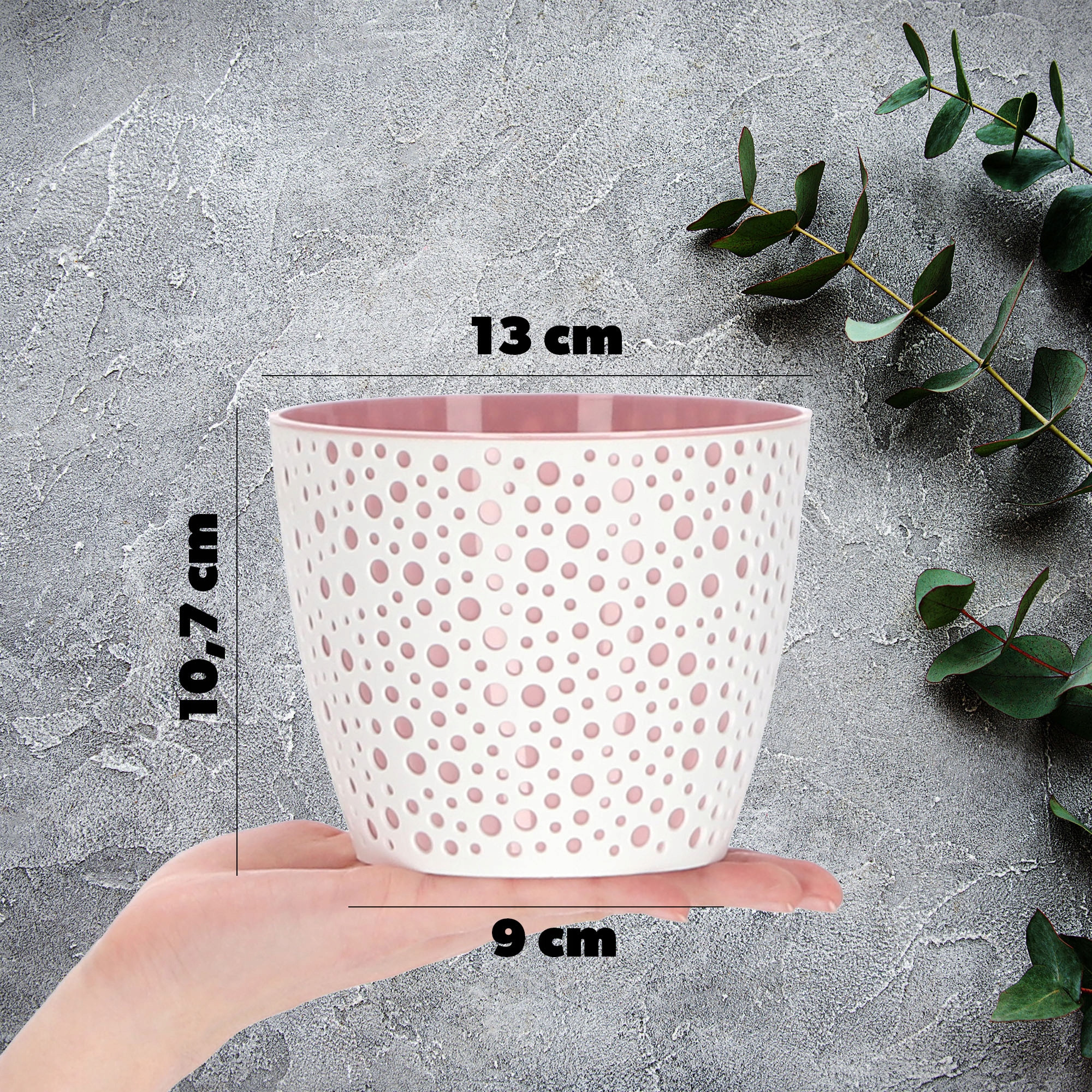 Doniczka Osłonka Okrągła Na Kwiaty Różowa 13cm