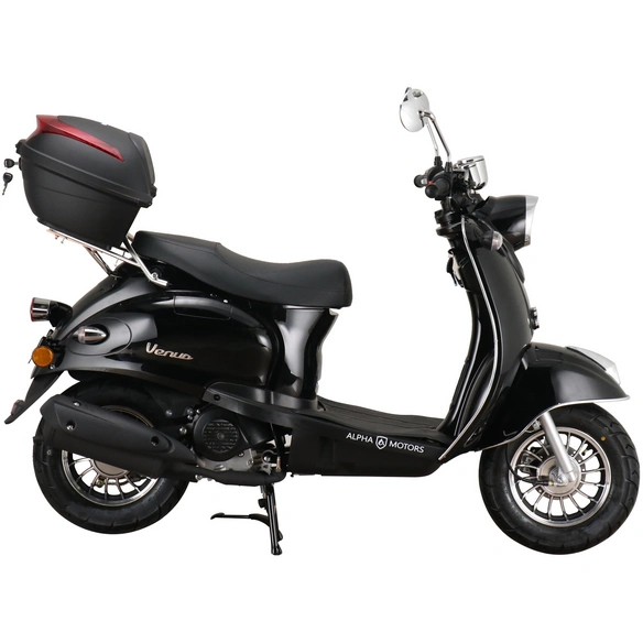 Motorroller »Venus«, 50 ccm, 45 km/h, EURO 5, schwarz, inkl. Topcase