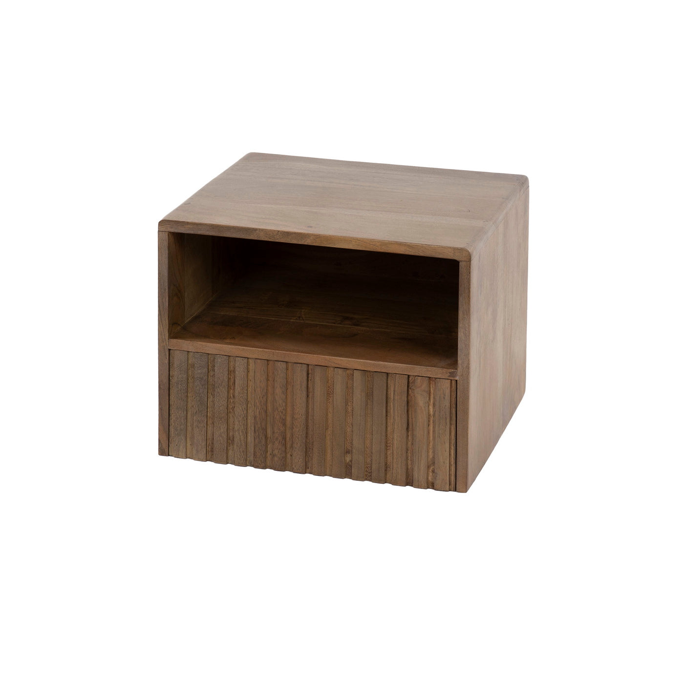 Giga Meubel Nachtkastje Carve - Bruin Acaciahout - 35x30x25cm