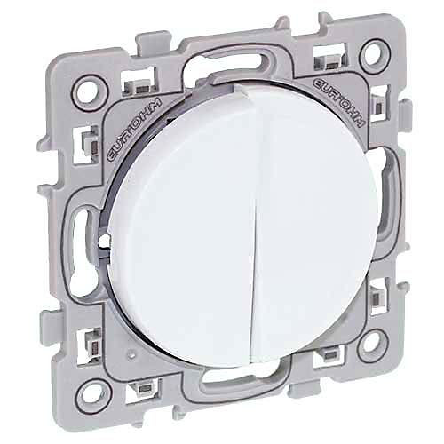 Interrupteur double va et vient 10AX - SQUARE Blanc