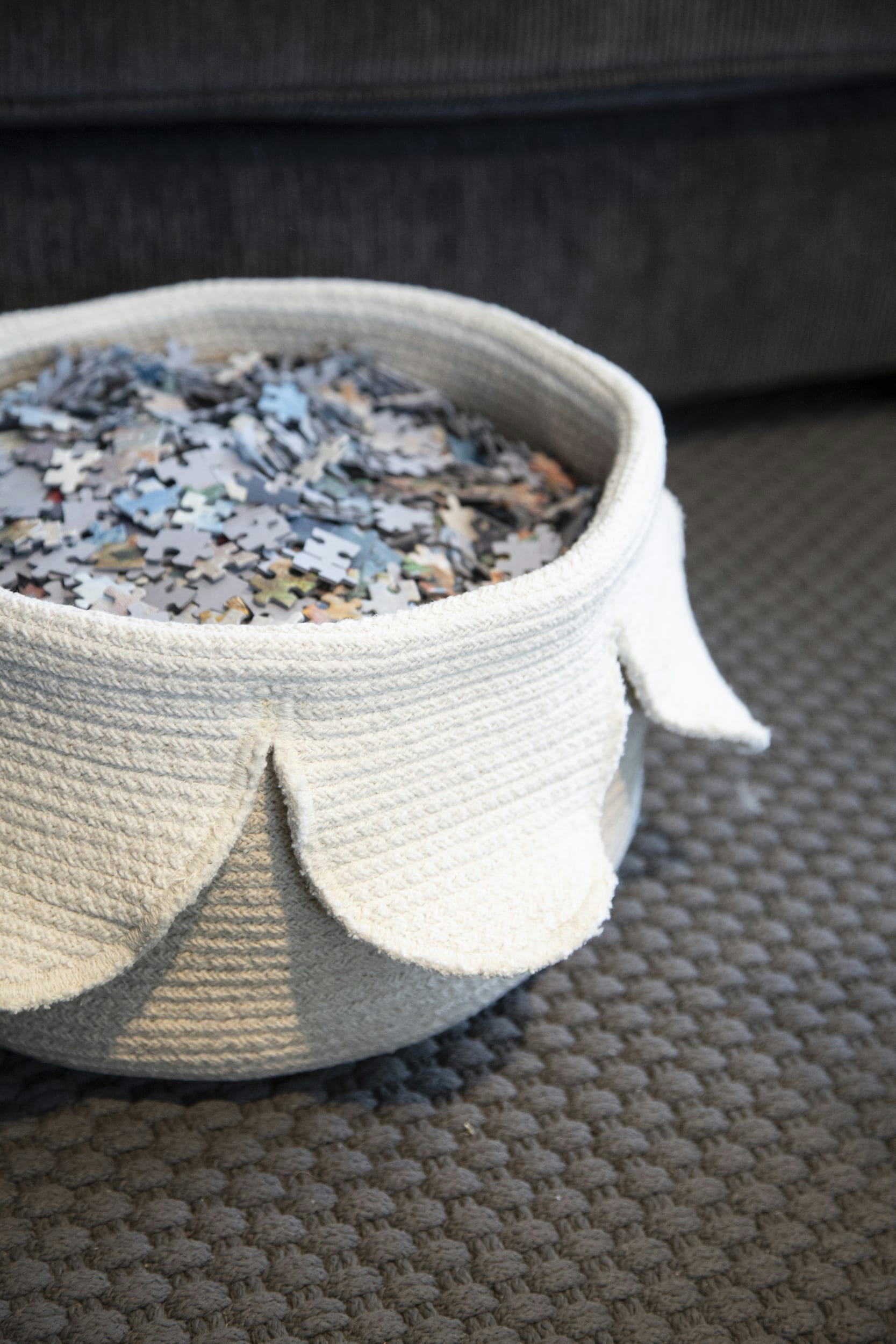 ENGLISH GARDENS - Corbeille pétales coton blanc 20xØ33