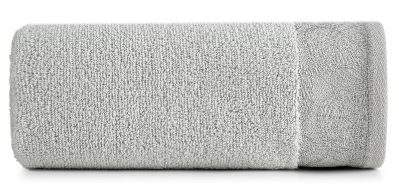 Ręcznik Agis 30x50 srebrny liście frotte 400g/m2
