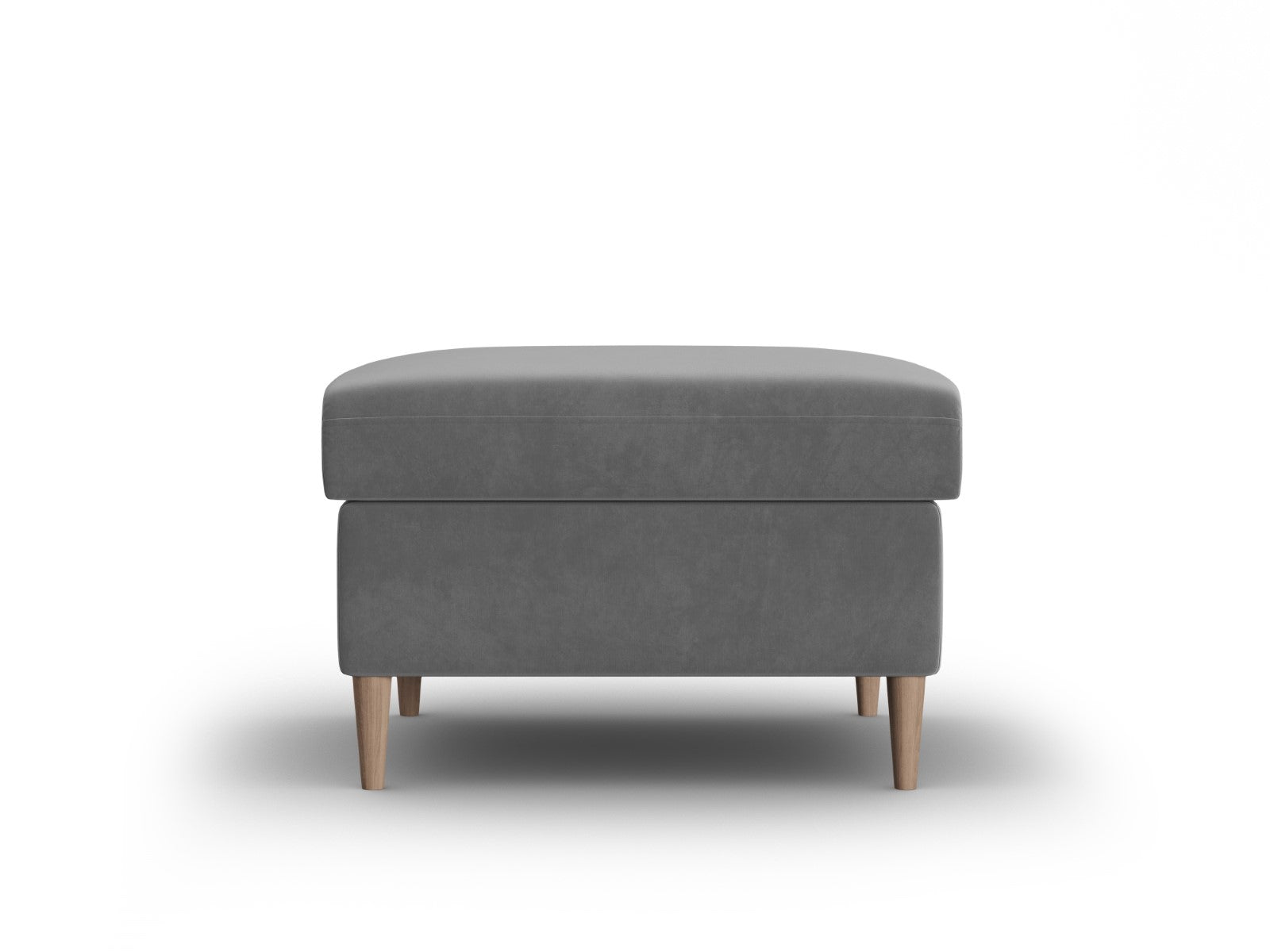 Cosmopolitan Design Poef Kyoto flueel lichtgrijs - 70x70x45cm