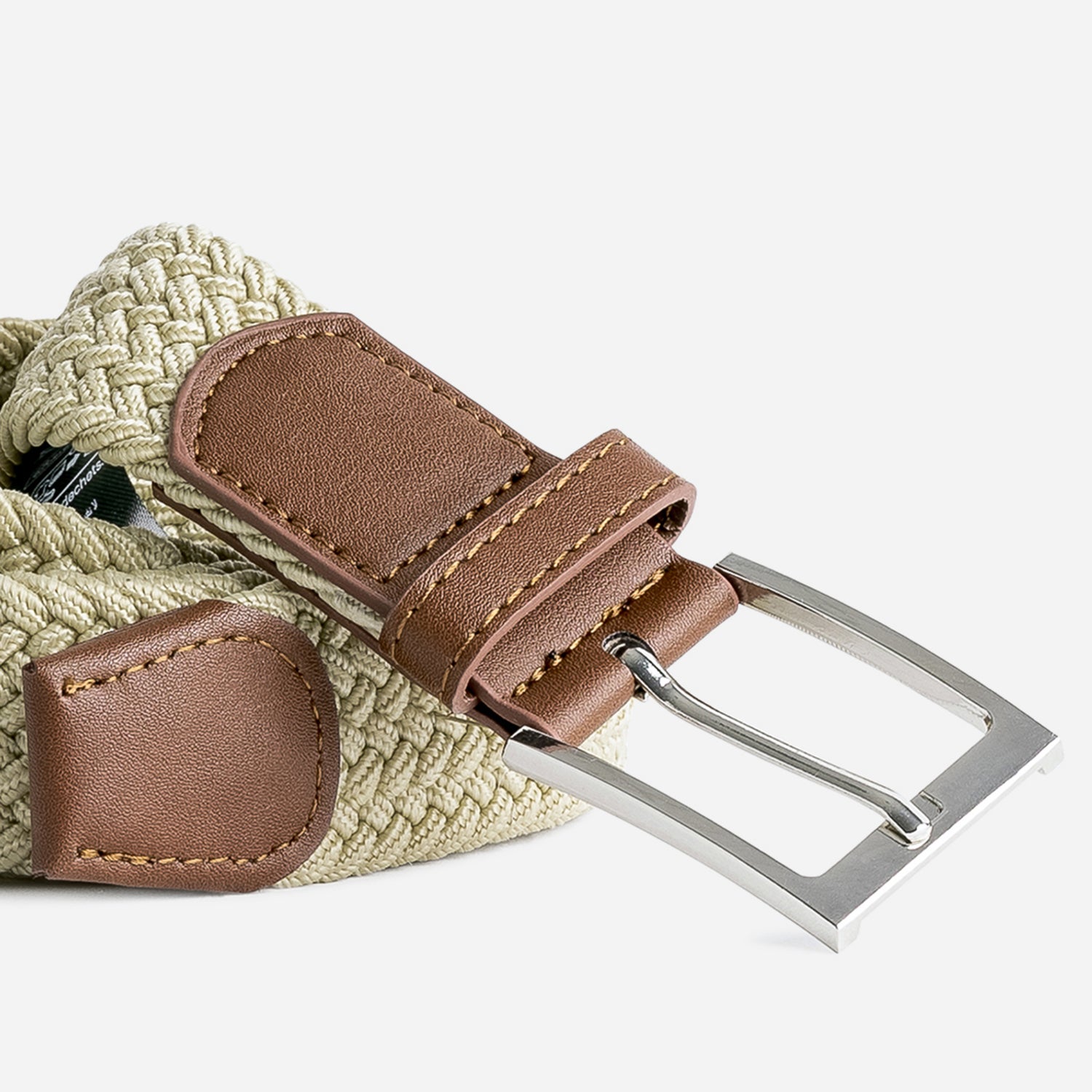 Ceinture beige tressée Homme